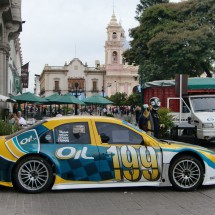 Nice car with the cathedral of Salta in the background
